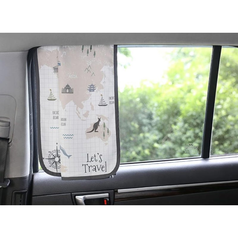 BEBEDECO Magnetic Car Sun Shade Curtain for Side Window â€“ Sun Blocker and UV Protector for Baby, Kids, and Pets â€“ Universal Fit with Built-in Magnets for Steel-Framed Door (WorldTravel) - Image 5